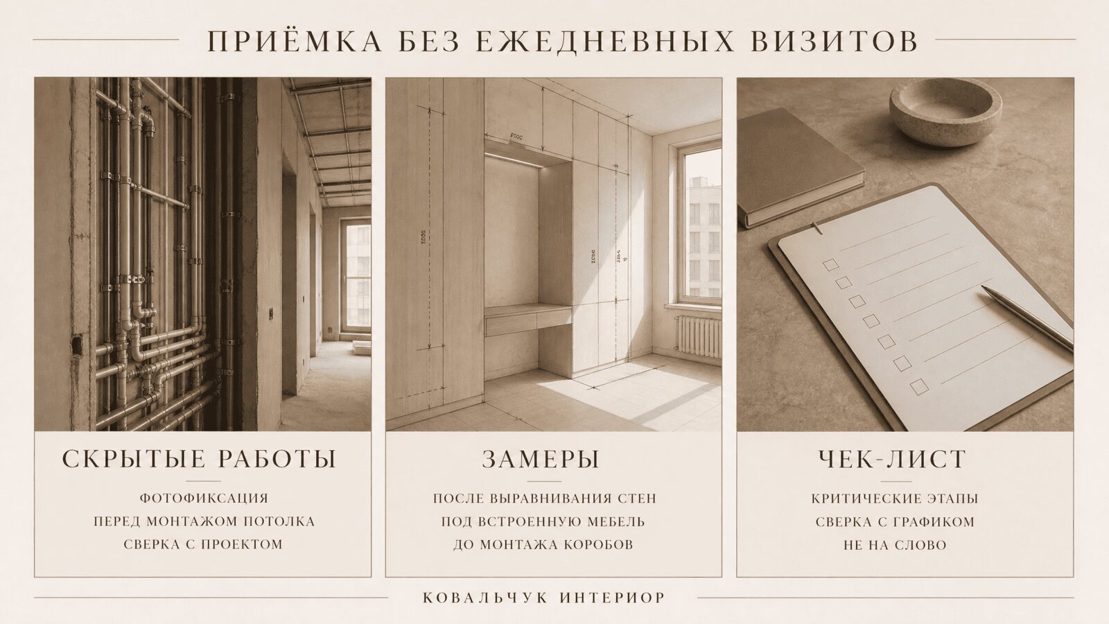 Карточка скрытых работ, замеров и перечня проверок