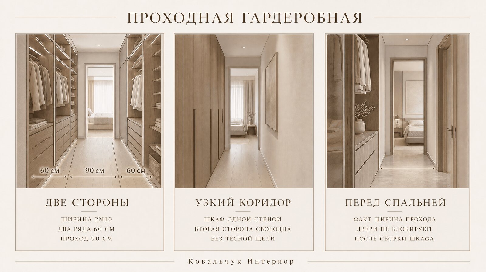 Проходная гардеробная в холле квартиры со встроенными шкафами до потолка и проходом в приватную мастер-спальню