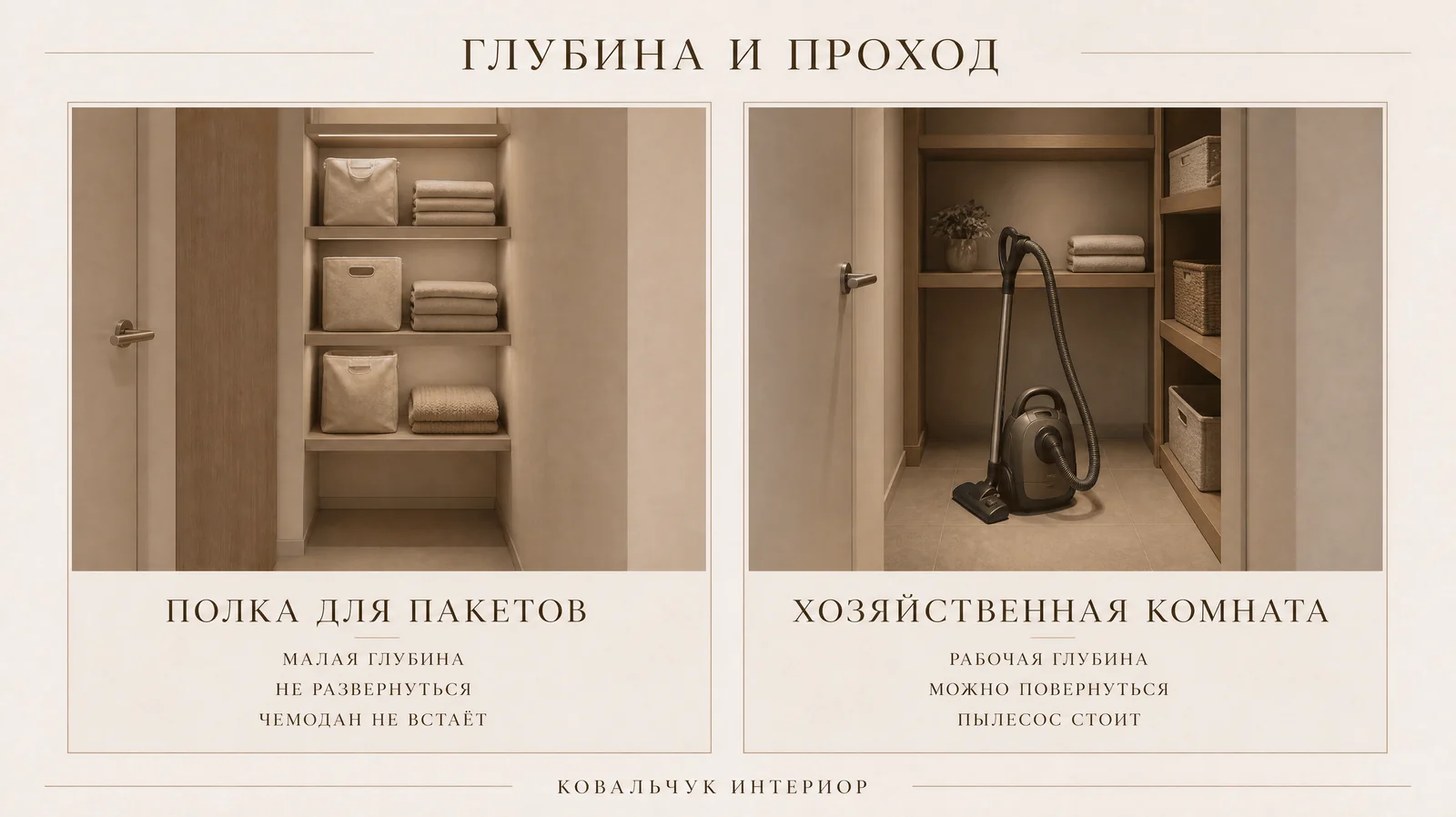 Узкий проход между стеллажами, где на полу стоит чемодан, а верхние короба не перекрывают шаг